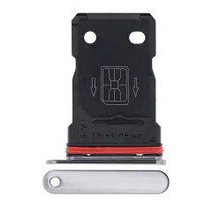 Single Sim Card Tray Compatible For OnePlus 7T (Frosted Silver)