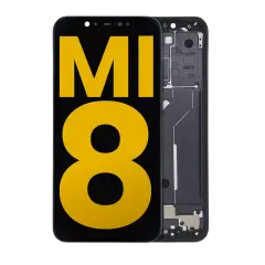 OLED Assembly With Frame Compatible For Xiaomi Mi 8 (Refurbished) (Black)