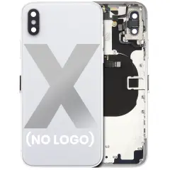 Back Housing W/ Small Components Pre-Installed For iPhone X (No Logo) (Aftermarket Plus) (Silver)