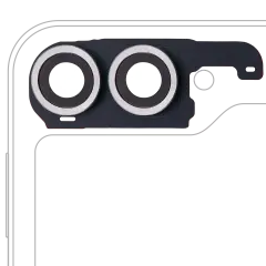 Back Camera Lens With Cover Bezel Ring For Samsung Galaxy Z Flip 6 5G (F741) (Premium) (Silver Shadow)