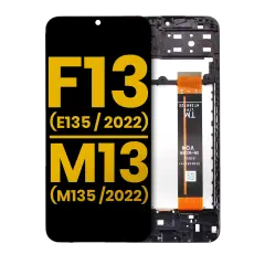 LCD Assembly With Frame Compatible For Samsung Galaxy F13 (E135 / 2022) / M13 (M135 / 2022)(Refurbished) (All Colors)