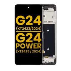 LCD Assembly With Frame Compatible For Motorola Moto G24 (XT2423 / 2024) / G24 Power (XT2425-1 / 2024) (Refurbished) (All Colors)