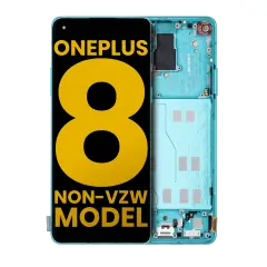 OLED Assembly With Frame Compatible For OnePlus 8 / 5G (Non-Verizon 5G UW Frame) (Refurbished) (Glacial Green)