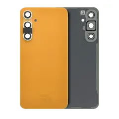 Back Cover Glass With Camera Lens Compatible For Samsung Galaxy S23 FE (Service Pack) (Tangerine)