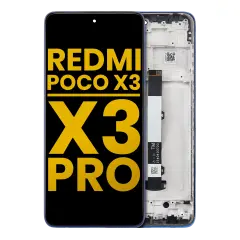 LCD Assembly With Frame Compatible For Xiaomi Redmi Poco X3 / X3 Pro (Refurbished) (Frost Blue)