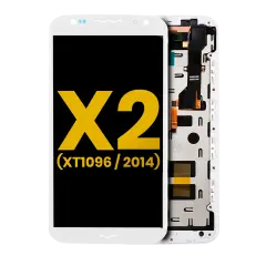 LCD Assembly With Frame For Motorola Moto X2 (XT1096 / 2014) (Refurbished) (White)