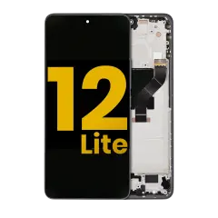 OLED Assembly With Frame Compatible For Xiaomi 12 Lite (Refurbished) (Black)