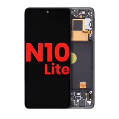 OLED Assembly With Frame Compatible For Samsung Galaxy Note 10 Lite (Aftermarket Plus) (Aura Black)