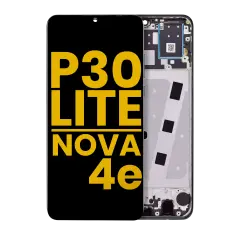LCD Assembly With Frame Compatible For Huawei P30 Lite (2019) / Nova 4e (4GB RAM) (Refurbished) (Midnight Black)