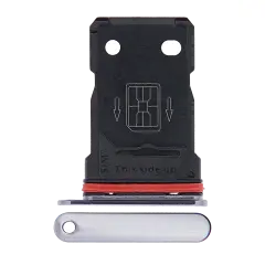 Dual Sim Card Tray Compatible For OnePlus 7T (Frosted Silver)