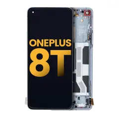OLED Assembly With Frame Compatible For OnePlus 8T (Refurbished) (Lunar Silver)