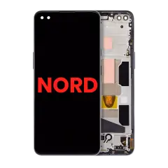 OLED Assembly With Frame Compatible For OnePlus Nord (Aftermarket Plus) (Gray Onyx)