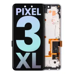 OLED Assembly With Frame Compatible For Google Pixel 3 XL (Genuine OEM) (Clearly White)