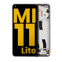 OLED Assembly With Frame Compatible For Xiaomi Mi 11 Lite (Refurbished) (Boba Black)