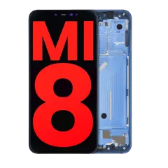 OLED Assembly With Frame Compatible For Xiaomi Mi 8 (Aftermarket Plus) (Blue)