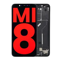 OLED Assembly With Frame Compatible For Xiaomi Mi 8 (Aftermarket Plus) (Black)