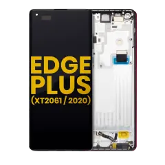 OLED Assembly With Frame Compatible For Motorola Moto Edge Plus (XT2061 / 2020) (Refurbished) (Black)