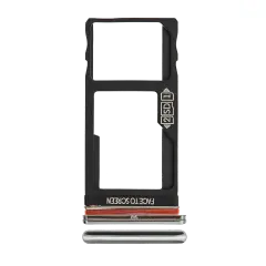 Dual Sim Card Tray Compatible For Motorola One Fusion Plus (XT2067 / 2020) (Silver)