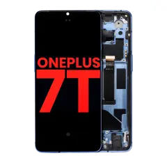OLED Assembly With Frame Compatible For OnePlus 7T (Aftermarket Plus) (Glacier Blue)