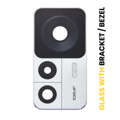 Back Camera Lens With Bracket / Bezel Compatible Fo Xiaomi 12T (2 Piece Set) (Silver)
