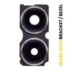 Back Camera (Wide & Ultrawide) Lens With Bracket / Bezel Compatible For Xiaomi Redmi Note 13 Pro Plus 5G (Silver)