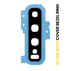 Back Camera Lens With Cover Bezel Ring Compatible For Samsung Galaxy S10 Plus (Prism Blue)