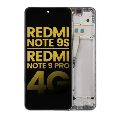 LCD Assembly With Frame Compatible For Xiaomi Redmi Note 9S / Redmi Note 9 Pro 4G (Refurbished) (Glacier White)