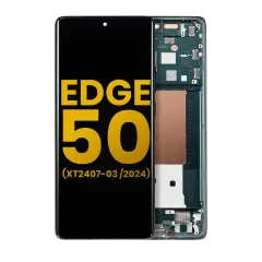 OLED Assembly With Frame Compatible For Motorola Moto Edge 50  (XT2407-3 / 2024) (Refurbished) (Jungle Green)