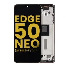 OLED Assembly With Frame Compatible For Motorola Moto Edge 50 Neo (XT2409-3 / 2024) (Refurbished) (Latte)