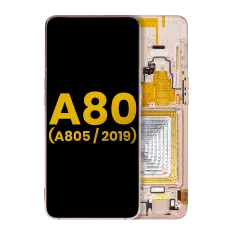 OLED Assembly With Frame Compatible For Samsung Galaxy A80 (A805 / 2019) (Angel Gold) (Refurbished)