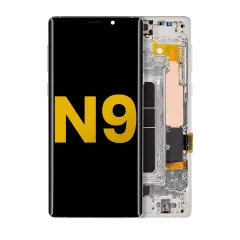 OLED Assembly With Frame Compatible For Samsung Galaxy Note 9 (Refurbished) (Cloud Silver)