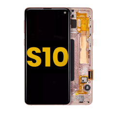 OLED Assembly With Frame Compatible For Samsung Galaxy S10 (Refurbished) (Flamingo Pink)