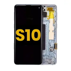 OLED Assembly With Frame Compatible For Samsung Galaxy S10 (Refurbished) (Prism Blue)