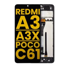LCD Assembly  With Frame Compatible For Xiaomi Redmi A3 / A3x / Poco C61 (Refurbished) (All Colors)