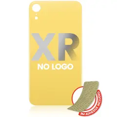 Back Glass With 3M Adhesive For iPhone XR (No Logo / Large Camera Hole) (Yellow)