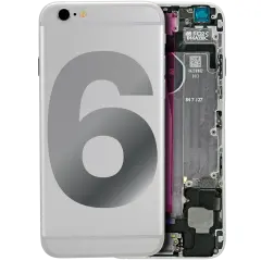 Back Housing W/ Small Components Pre-Installed Compatible For iPhone 6 (Used OEM Pull: Grade A) (Silver)