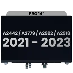 Complete LCD Display Assembly Compatible For MacBook Pro 14" (A2442 / Late 2021) / (A2779 / Late 2023 ) / (A2992 / Late 2023) / (A2918 / Late 2023) (Used OEM Pull: Grade A)  (Space Gray)