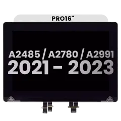 Complete LCD Display Assembly Compatible For MacBook Pro 16" (A2485 / Late 2021) / (A2780 / Late 2023 / (A2991 / Late 2023)  (Used OEM Pull: Grade B) (Silver)