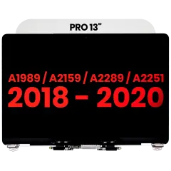 Complete LCD Display Assembly Compatible For MacBook Pro 13" (A1989 / Late 2018 / Early 2019) (A2159 / Mid 2019) (A2289 / A2251 / Mid 2020) (Aftermarket Plus) (Silver)