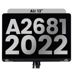Complete LCD Display Assembly For MacBook Air 13" (A2681 / Mid 2022) (Used OEM Pull: Grade B) (Space Gray)