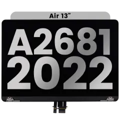 Complete LCD Display Assembly Compatible For MacBook Air 13" (A2681 / Mid 2022) (Used OEM Pull: Grade A) (Space Gray)
