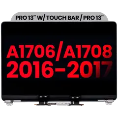 Complete LCD Display Assembly Compatible For MacBook Pro 13" W/ Touch Bar / Pro 13" (A1706 / A1708 / Late 2016 / Mid 2017) (Aftermarket Plus) (Space Gray)
