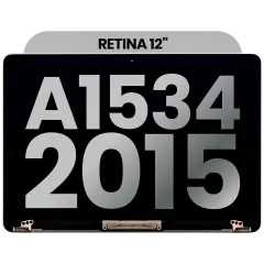 Complete LCD Display Assembly Compatible For MacBook Retina 12" (A1534 / Early 2015) (Used OEM Pull: Grade B) (Space Gray)