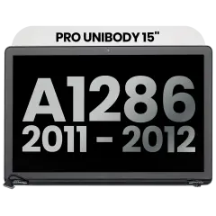 Complete LCD Display Assembly Compatible For MacBook Pro Unibody 15" (A1286 / Early 2011 / Late 2011 / Mid 2012) (Used OEM Pull: Grade B) (Glossy)