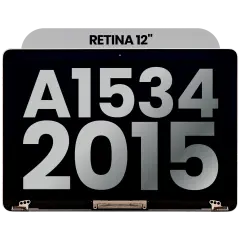 Complete LCD Display Assembly Compatible For MacBook Retina 12" (A1534 / Early 2015) (Used OEM Pull: Grade A) (Space Gray)
