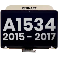 Complete LCD Display Assembly Compatible For MacBook Retina 12" (A1534 / Early 2015 / Early 2016 / Mid 2017) (Used OEM Pull: Grade B) (Gold)