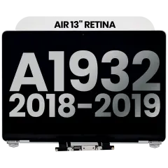 Complete LCD Display Assembly Compatible For MacBook Air 13" Retina (A1932 / Late 2018 / Early 2019) (Used OEM Pull: Grade B) (Silver)