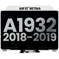 Complete LCD Display Assembly Compatible For MacBook Air 13" Retina (A1932 / Late 2018 / Early 2019) (Used OEM Pull: Grade A) (Silver)