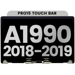 Complete LCD Display Assembly Compatible For MacBook Pro 15" Touch Bar (A1990 / Late 2018 / Early 2019) (Used OEM Pull: Grade B) (Silver)