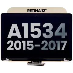 Complete LCD Display Assembly Compatible For MacBook Retina 12" (A1534 / Early 2015 / Early 2016 / Mid 2017) (Used OEM Pull: Grade A) (Gold)